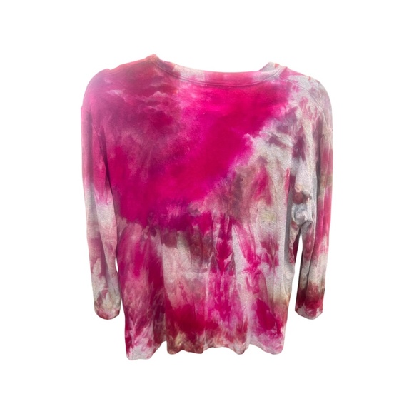 Heyne Bogut Tie Dye Long Sleeve Top Red Pink White Size Large - Picture 2 of 6